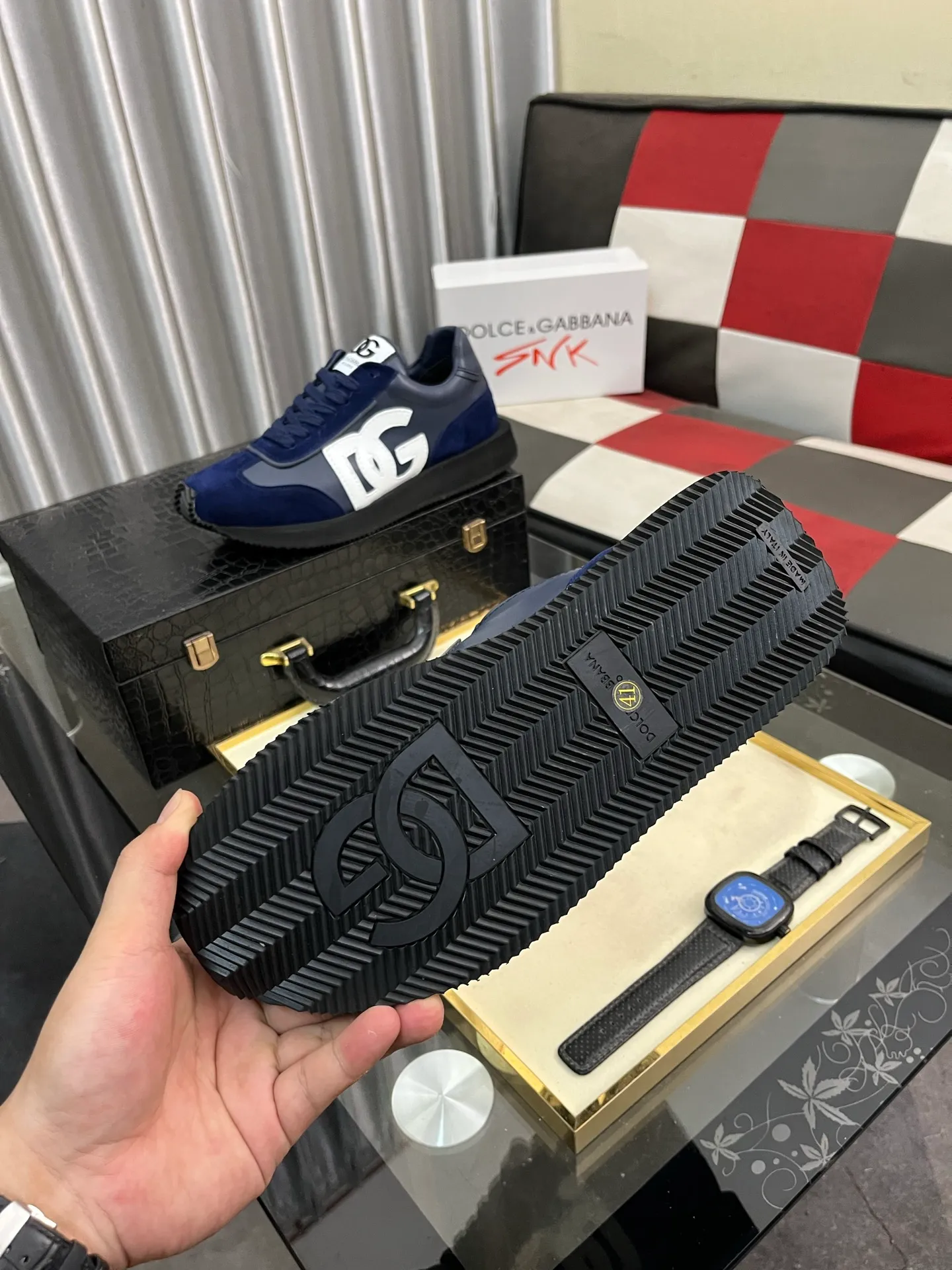 Men's Men's Shoes💰458⌚️⌚️Dolce&Gabbana••DG✔️High-end men's sports•casual shoes. Original goods from top counters. Original imported cowhide, multi-material splicing design ➕Imported cowhide lining, cowhide feet ➕Original TPR elastic outsole. Size: 36-46